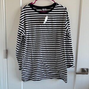 NWT Oversized striped long-sleeve top from H&M - size S but fits like M/L